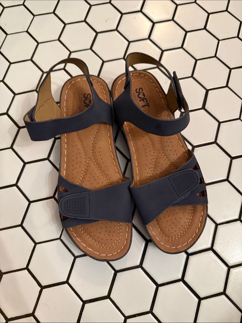 Women's Navy Slingback Sandals